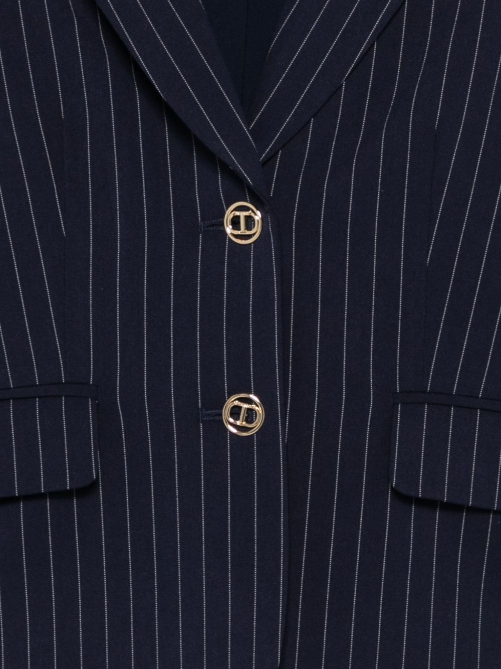 TWINSET Kids Blazer gessato con cappuccio