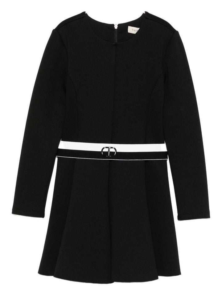 Abito Nero con Cintura Bianca - TWINSET KIDS