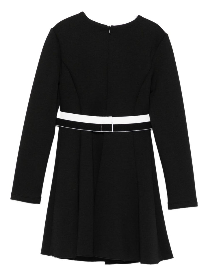 Abito Nero con Cintura Bianca - TWINSET KIDS