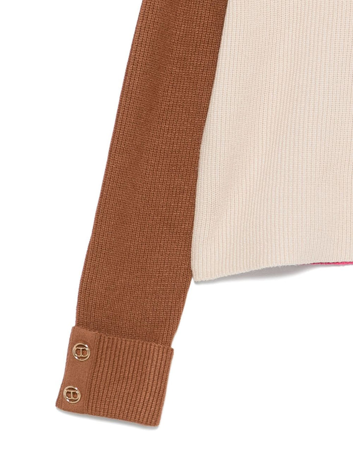 TWINSET Kids Maglione a coste con design color-block