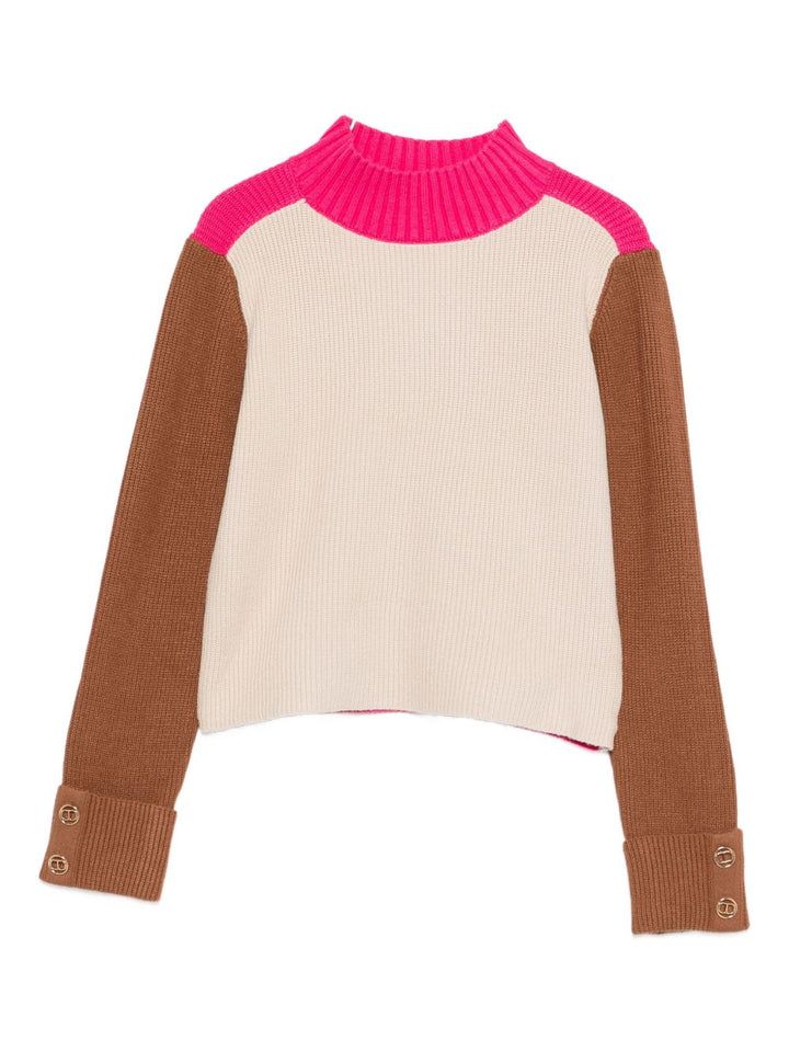 TWINSET Kids
Maglione a coste con design color-block