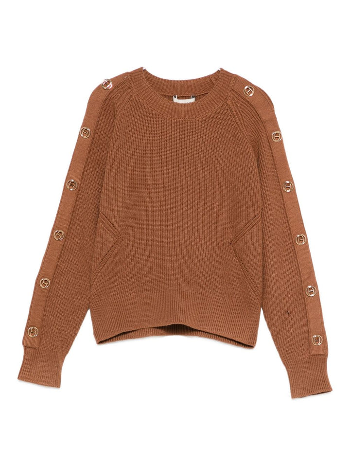 TWINSET Kids Maglione a coste con bottoni