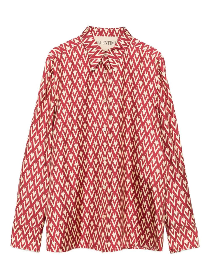 Valentino Garavani
Camicia in seta con stampa geometrica
