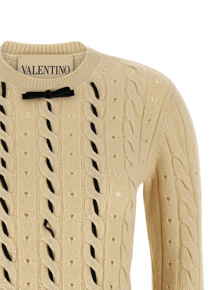 Valentino Garavani Maglia a trecce beige