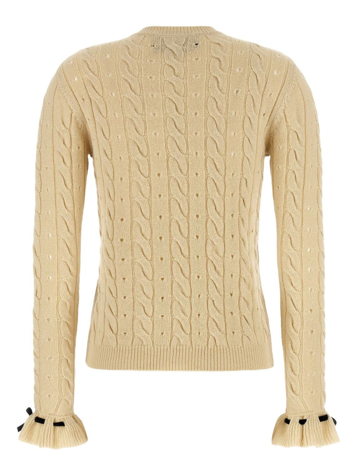 Valentino Garavani Maglia a trecce beige