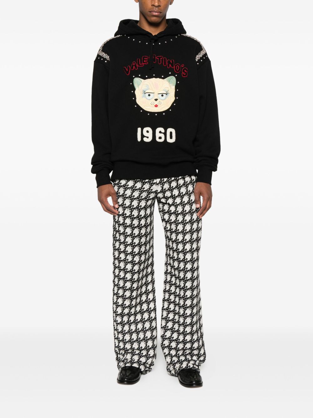 Valentino Garavani
Felpa con cappuccio e ricamo gatto