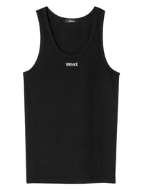 Versace Top a coste con ricamo