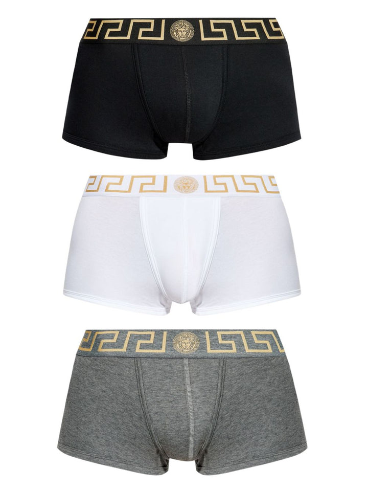 Versace
Set di 3 boxer con bordo Greca
