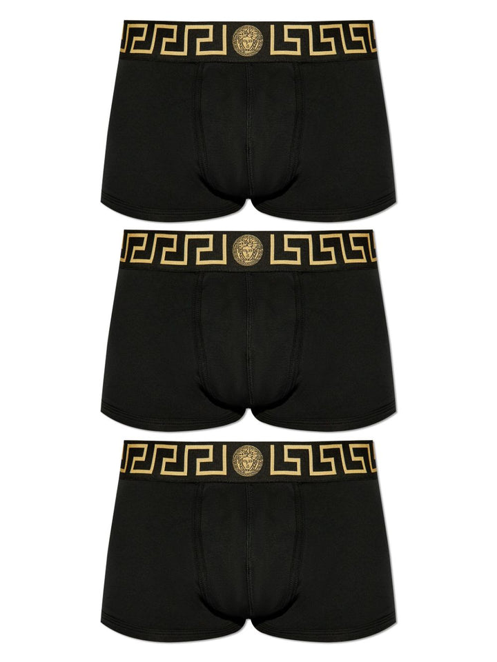 Versace
Set di 3 boxer con bordo Greca