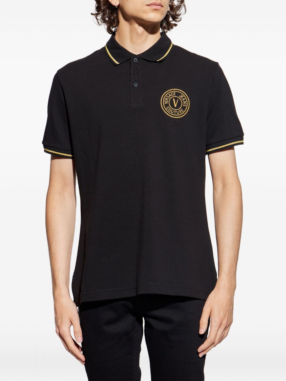 Versace Jeans Couture Polo con logo ricamato