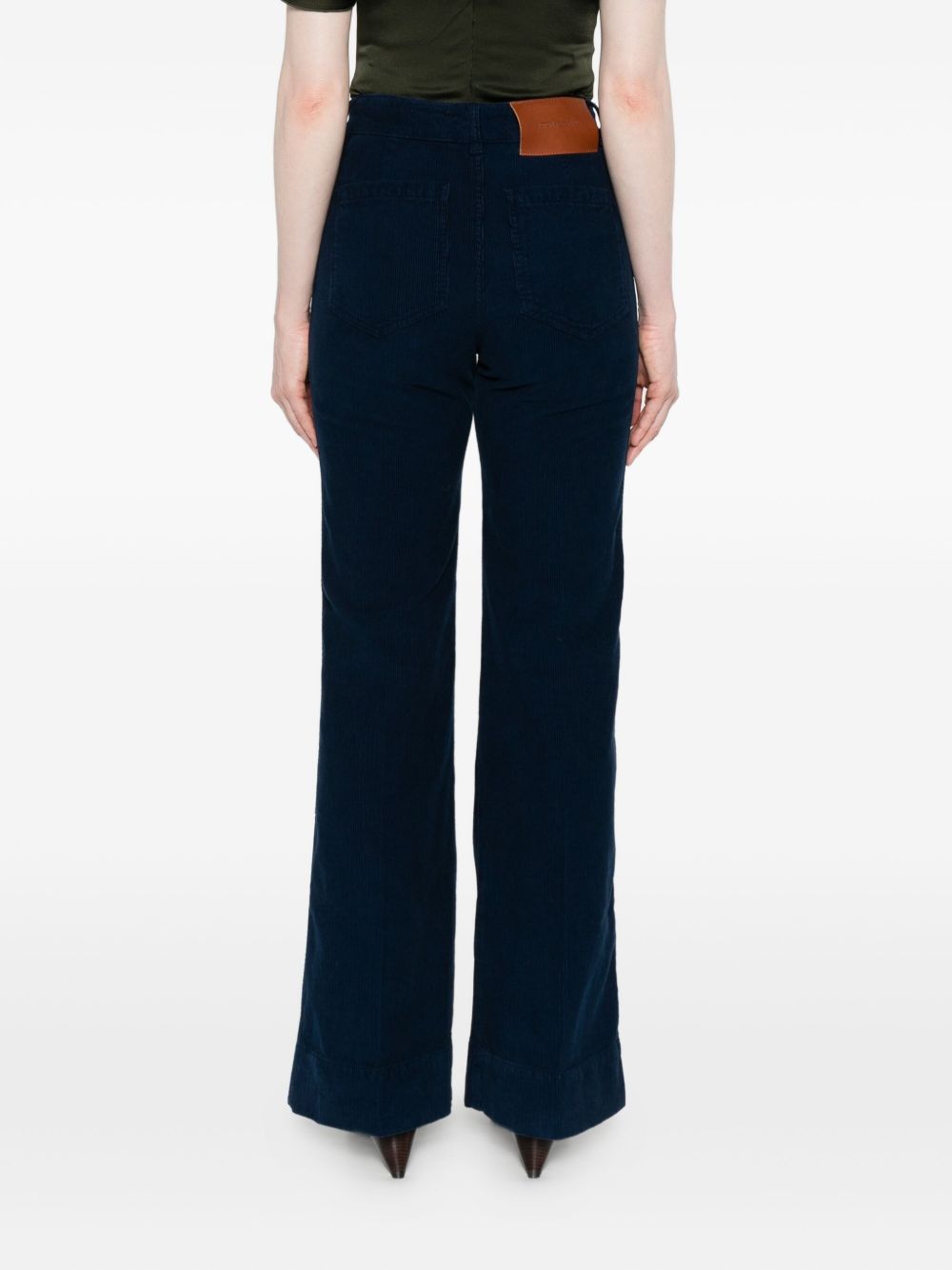 Victoria Beckham Pantaloni in velluto a coste blu