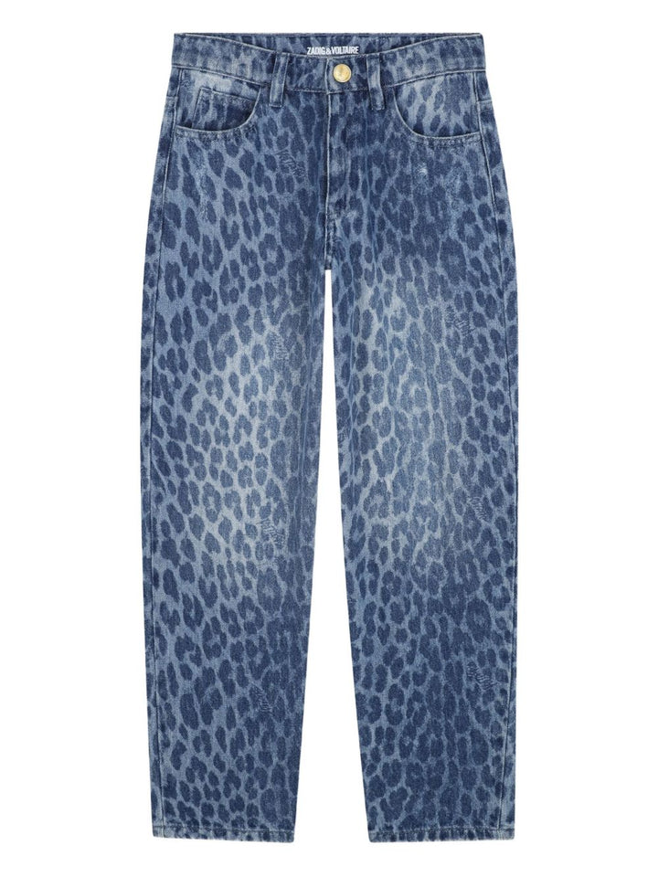 Zadig & Voltaire Kids Jeans leopardati