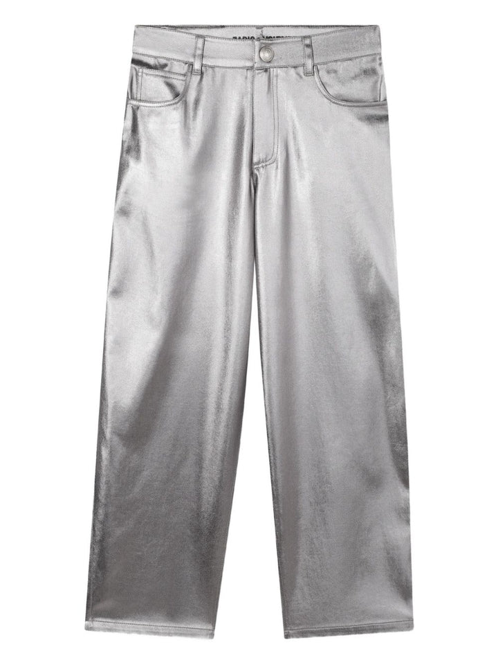 Zadig & Voltaire Kids Pantaloni con effetto metallizzato