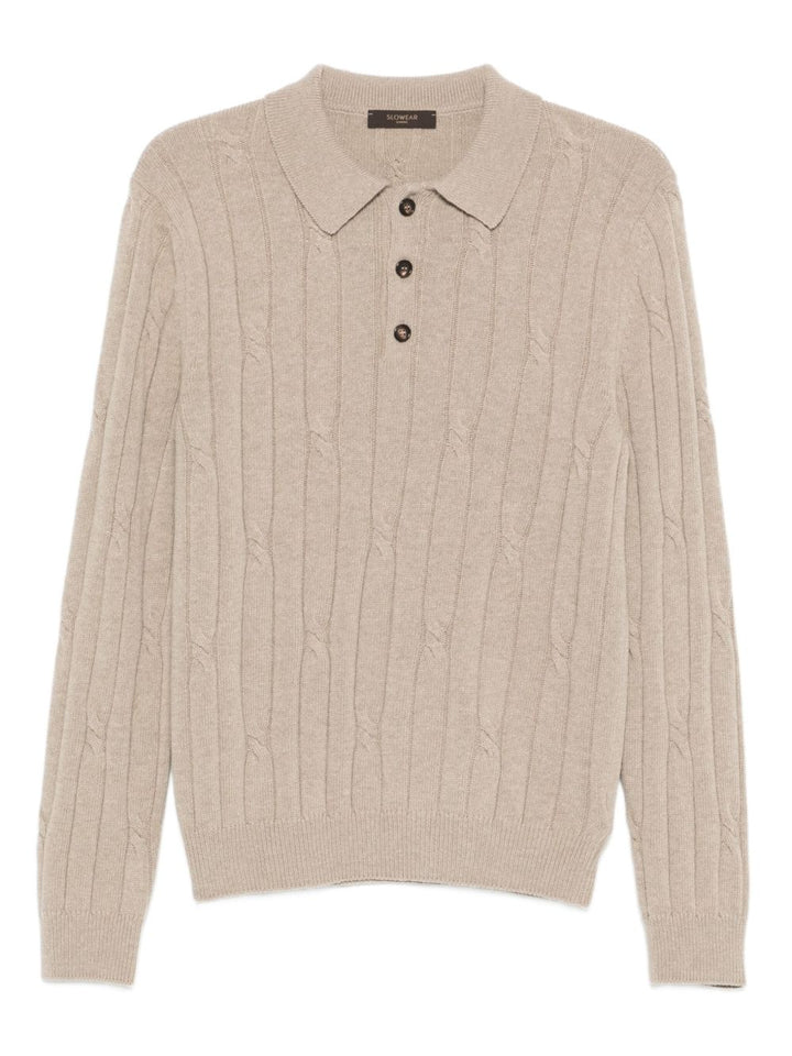 Zanone Maglione beige in maglia a trecce