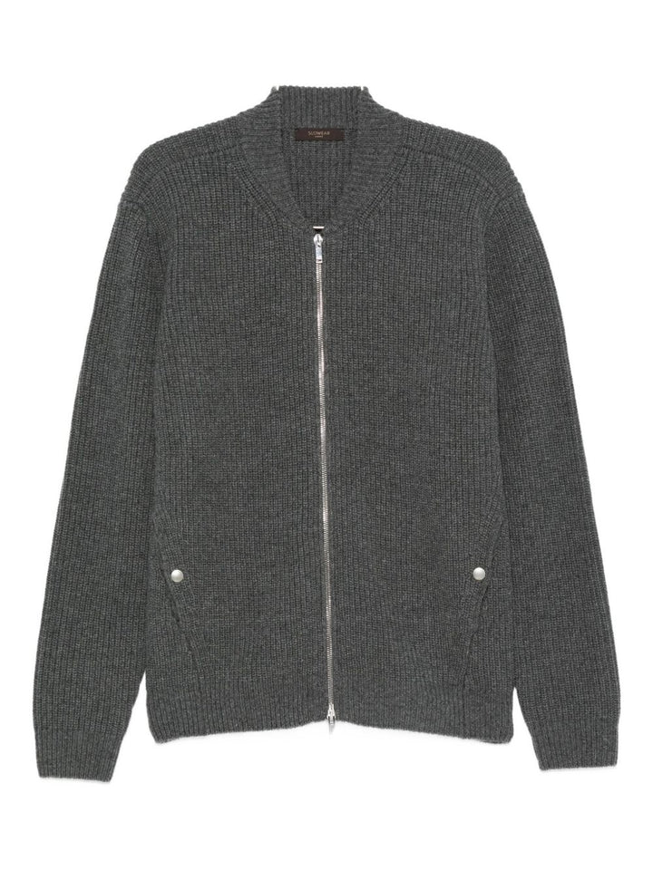 Zanone Cardigan a coste con zip