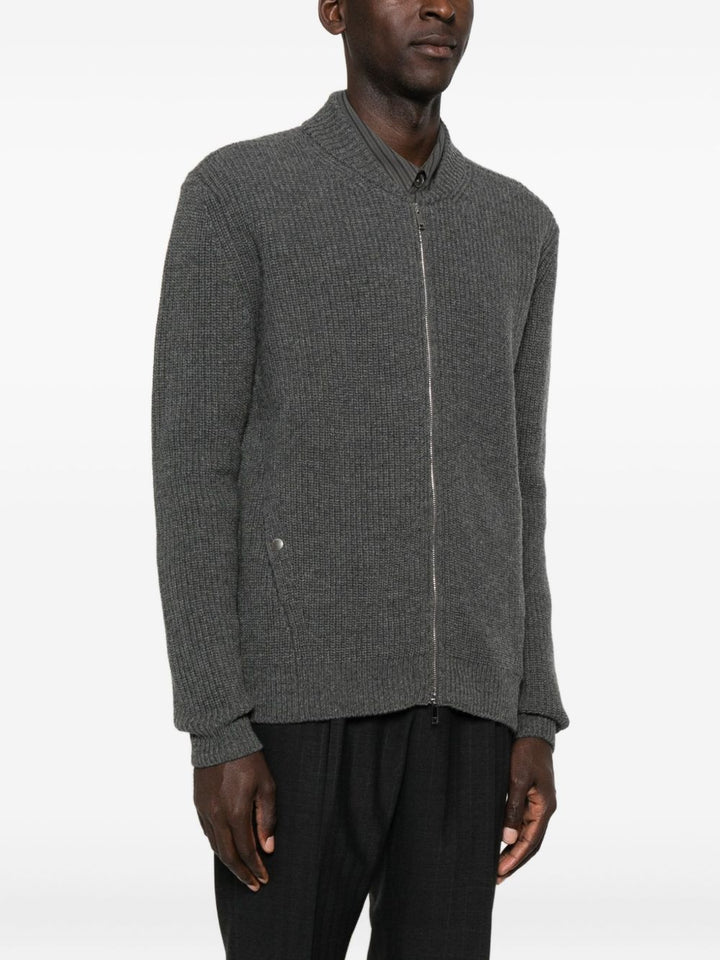 Zanone Cardigan a coste con zip