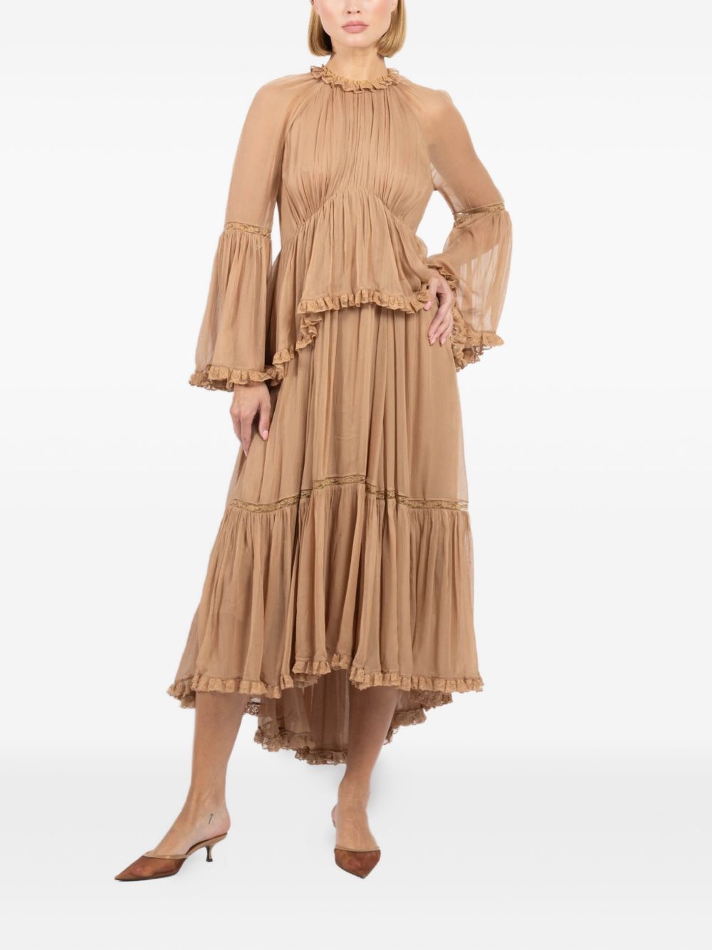 Zimmermann Abito beige con volant