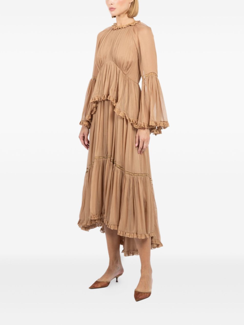 Zimmermann Abito beige con volant