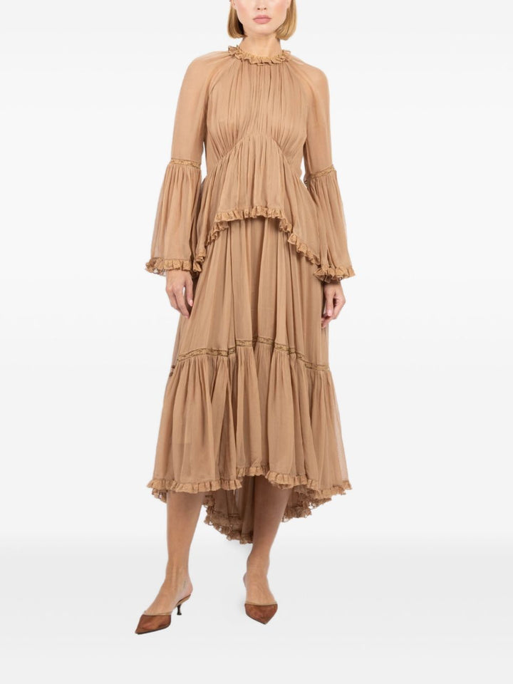 Zimmermann Abito beige con volant