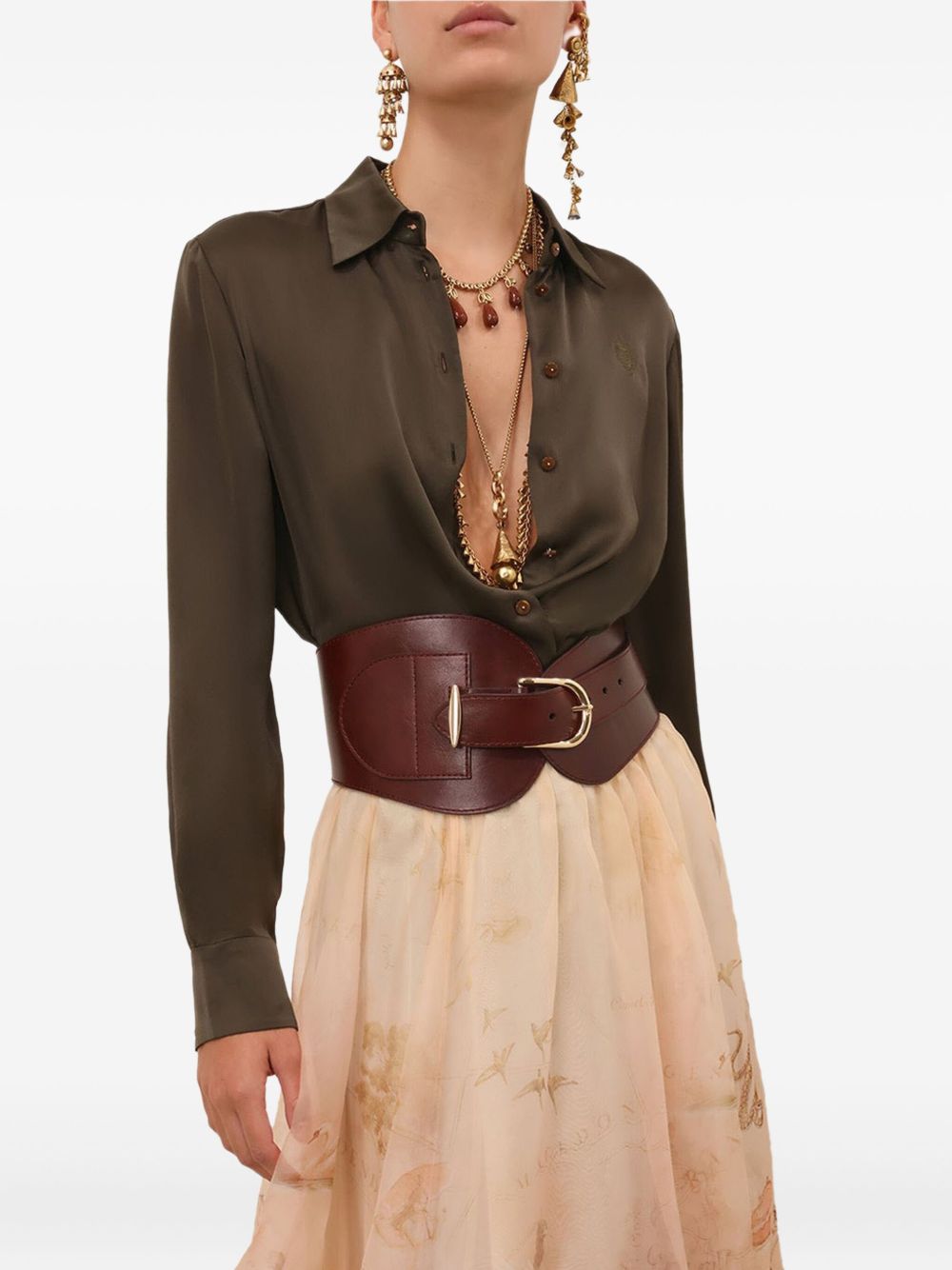 ZIMMERMANN Camicia in raso ricamato