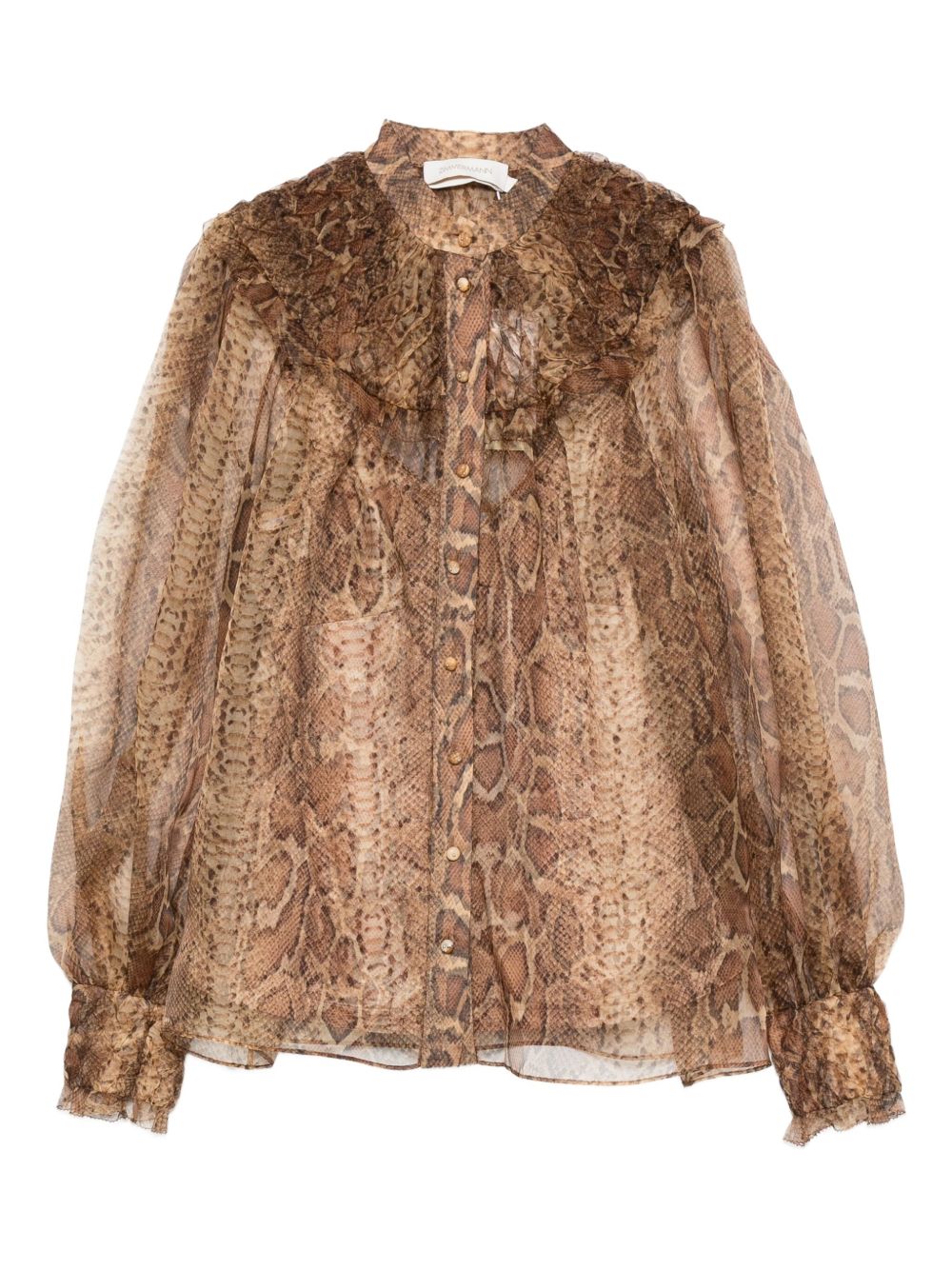 Zimmermann Camicia marrone con stampa serpente