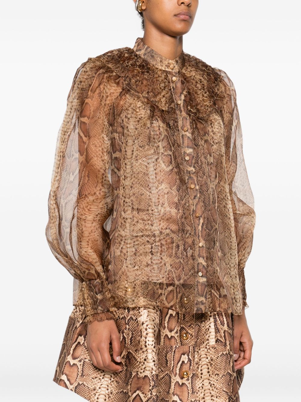 Zimmermann
Camicia marrone con stampa serpente