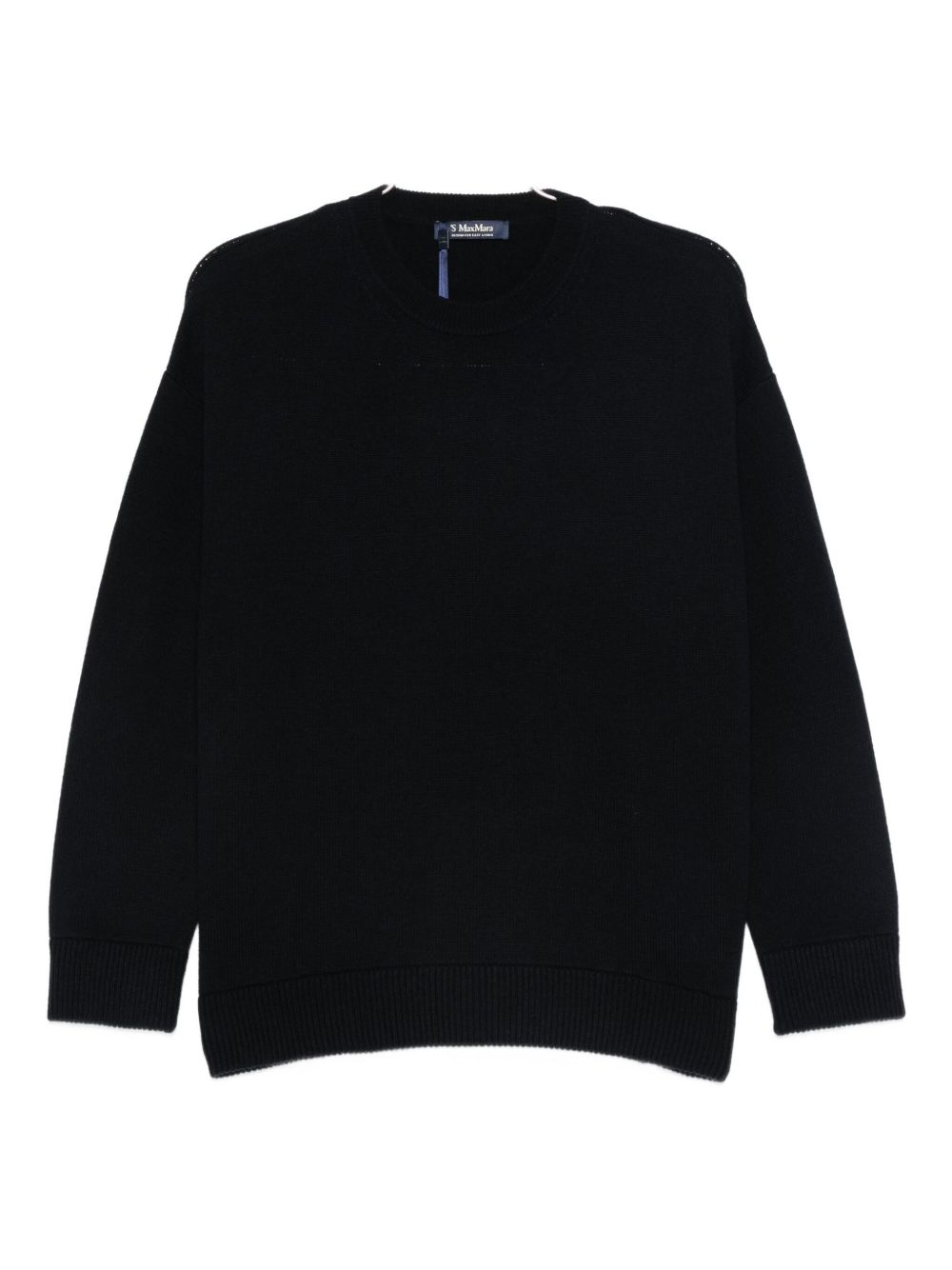 'S Max Mara  Maglione nero, girocollo, manica lunga.