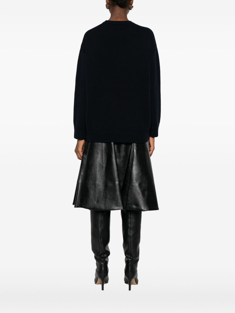 'S Max Mara  Maglione nero, girocollo, manica lunga.