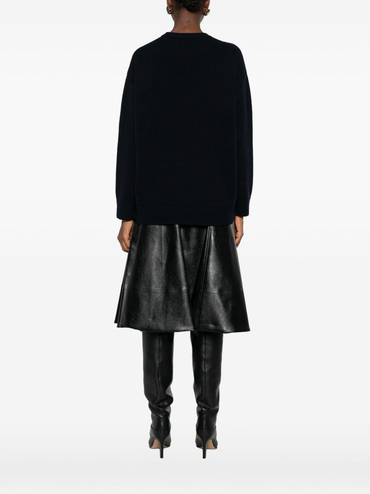 'S Max Mara  Maglione nero, girocollo, manica lunga.