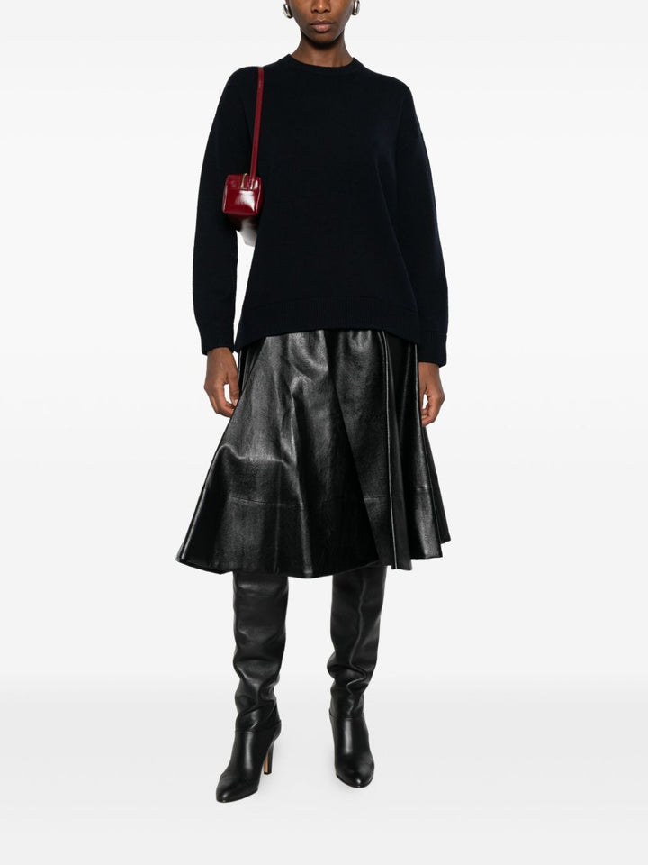 'S Max Mara  Maglione nero, girocollo, manica lunga.