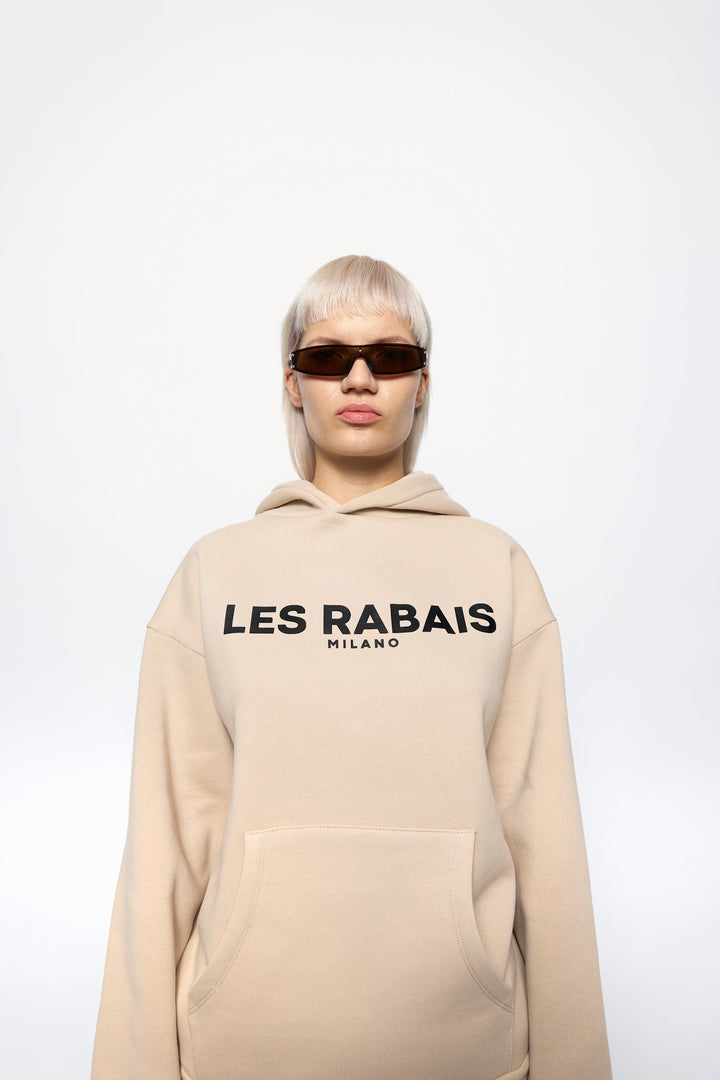 Les Rabais Milano Felpa big logo beige