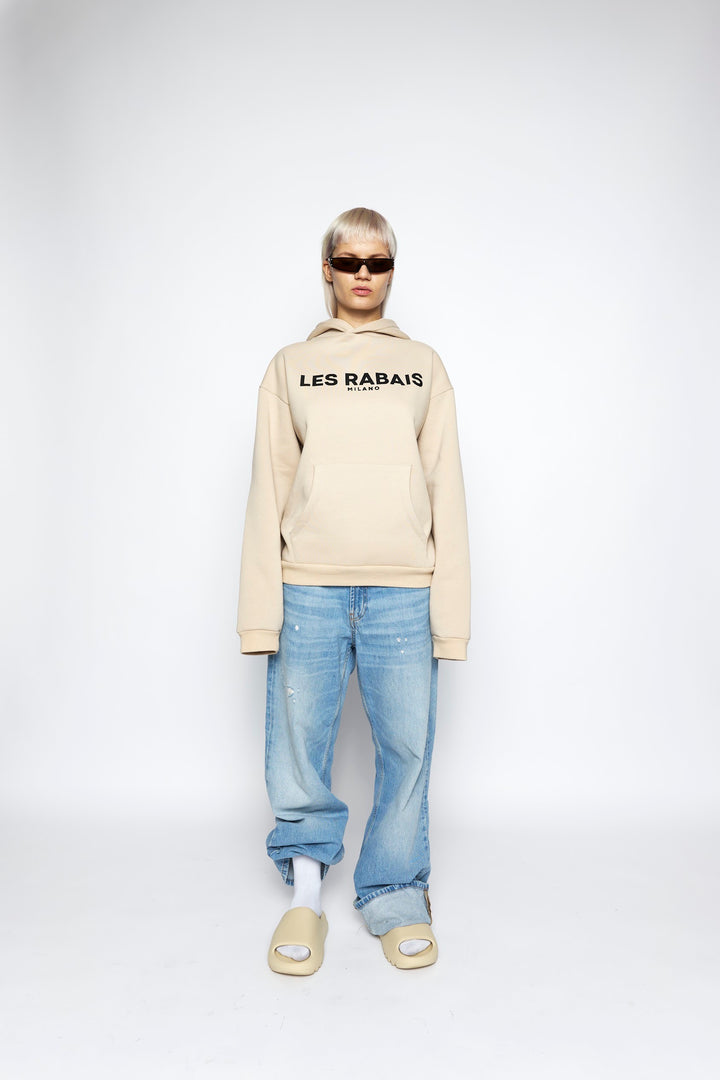 Les Rabais Milano Felpa big logo beige