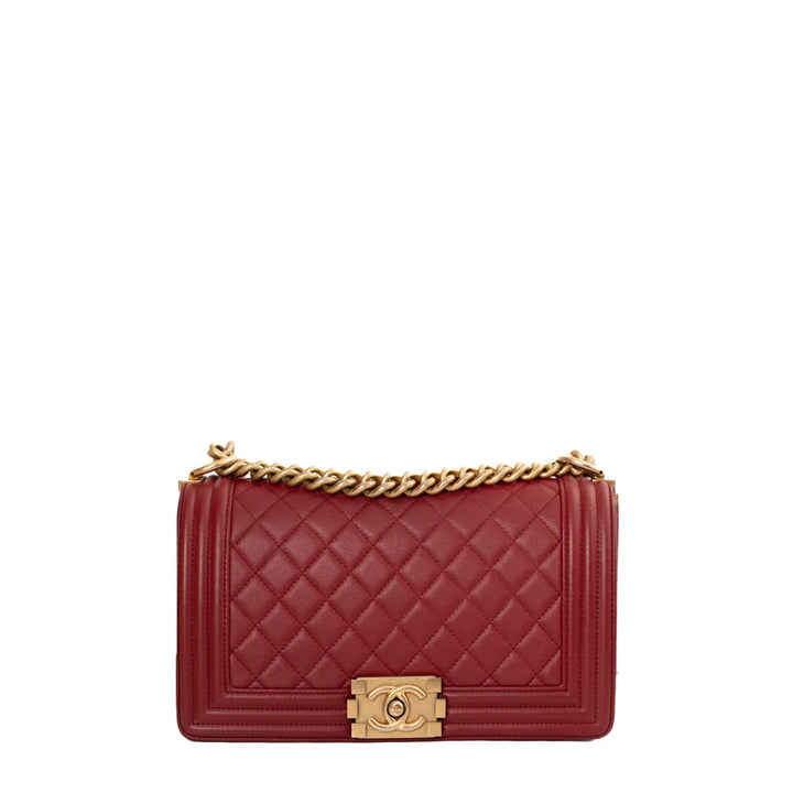 Borsa Boy Medium in pelle rossa