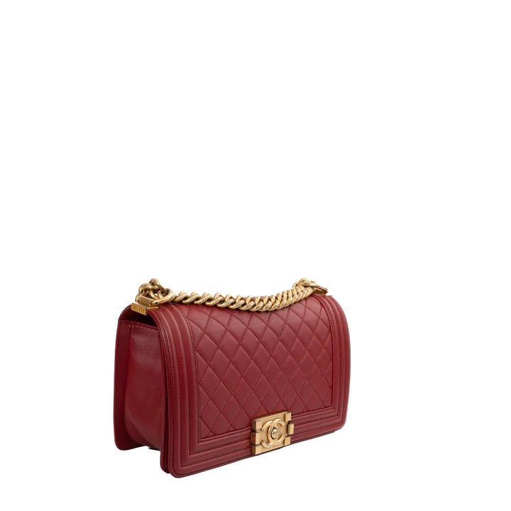 Borsa Boy Medium in pelle rossa
