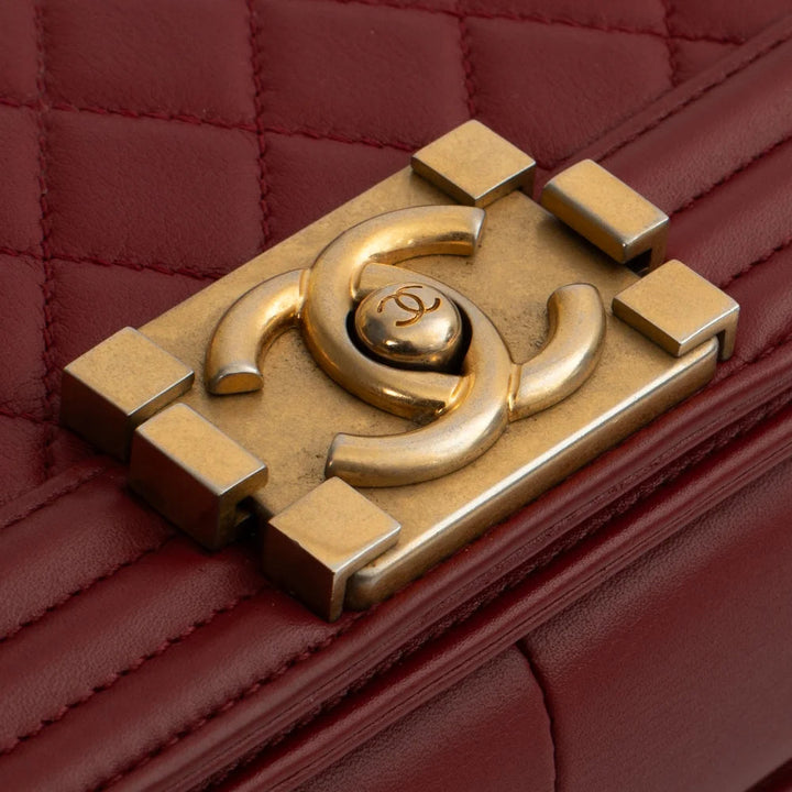 Borsa Boy Medium in pelle rossa