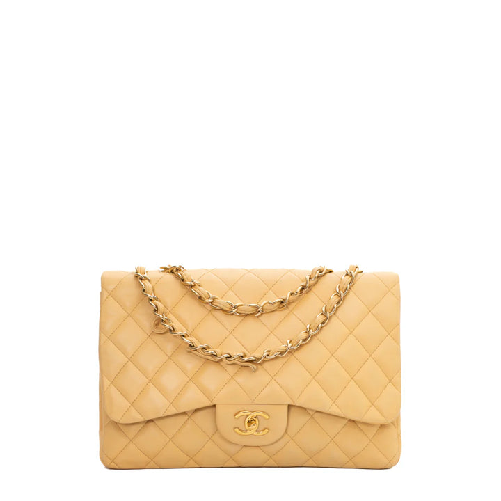 Sacco Timeless Jumbo in pelle beige