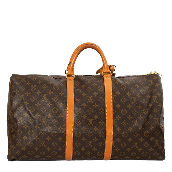 Borsa Keepall 55 Vintage in tela monogram marrone