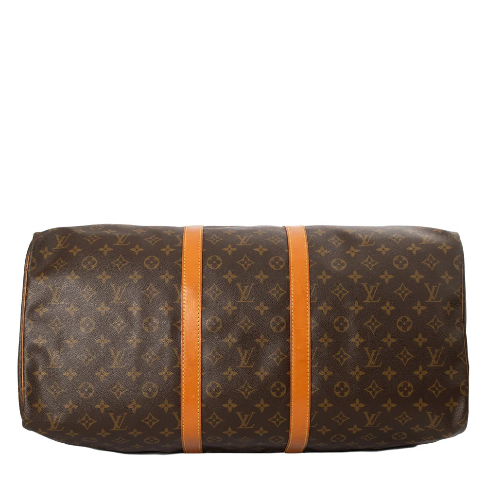Borsa Keepall 55 Vintage in tela monogram marrone