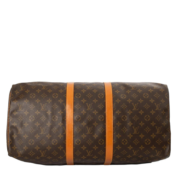 Borsa Keepall 55 Vintage in tela monogram marrone