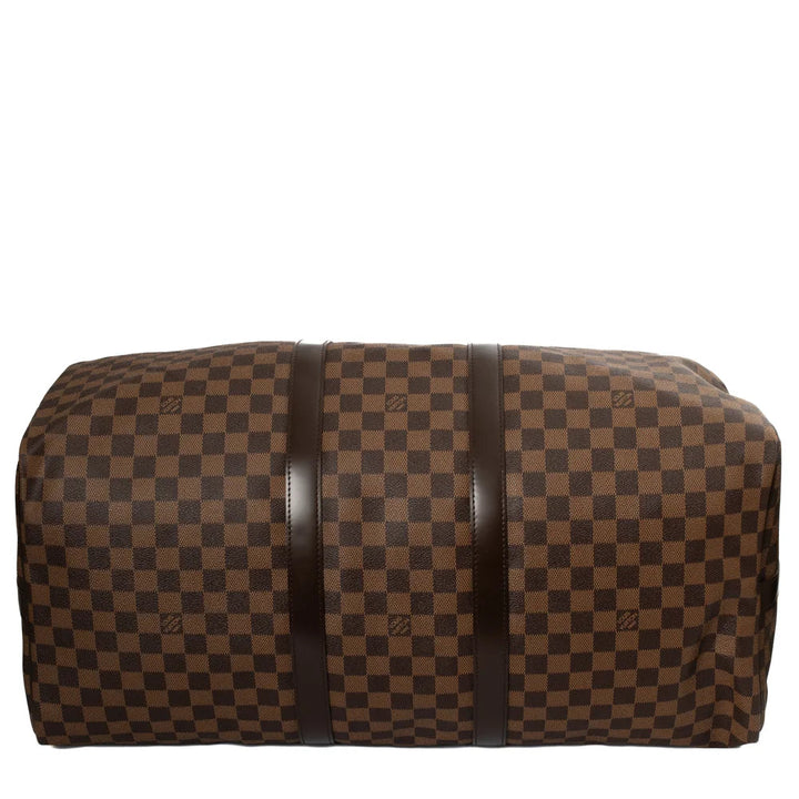 Borsa Keepall 55 in tela a scacchiera color ebano