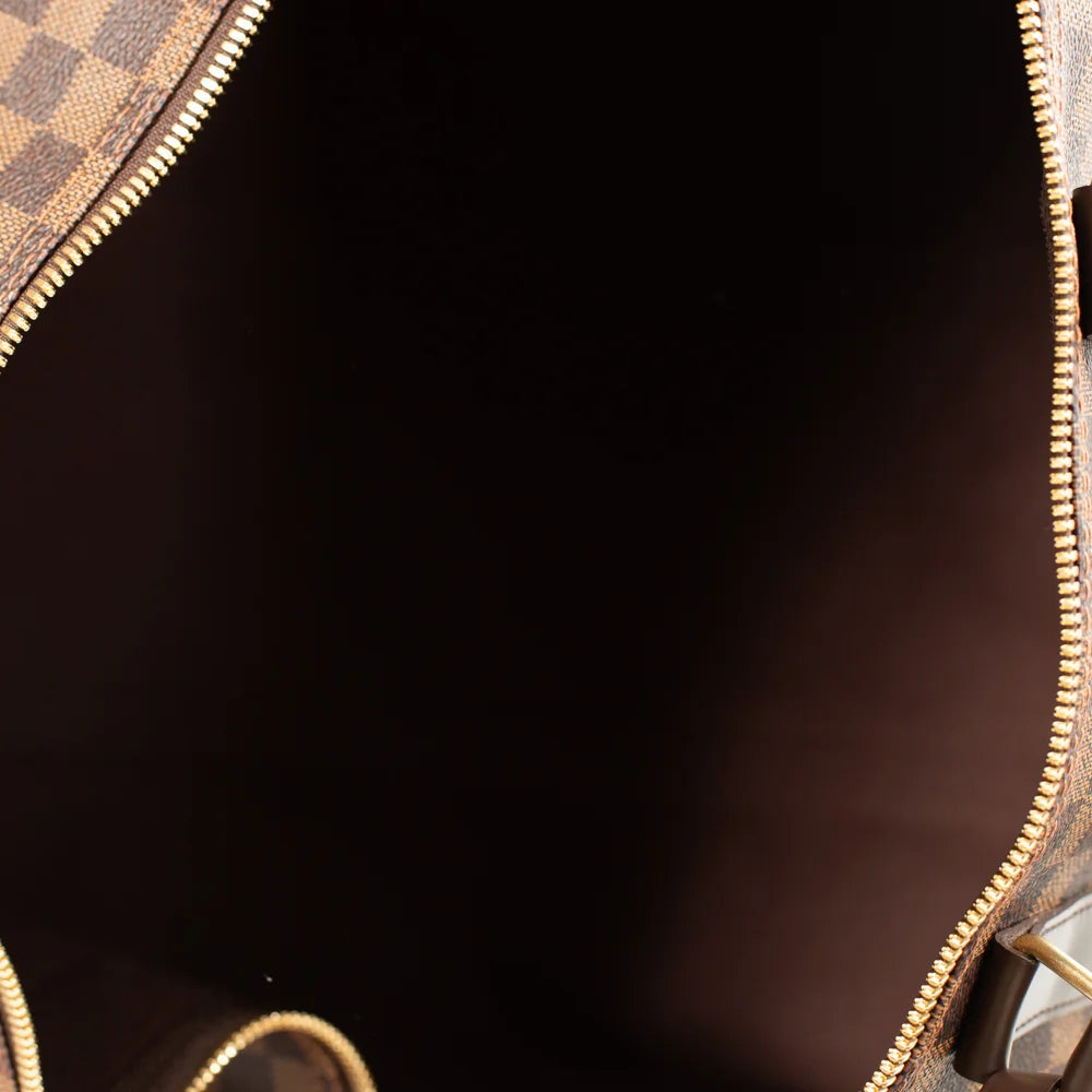 Borsa Keepall 55 in tela a scacchiera color ebano