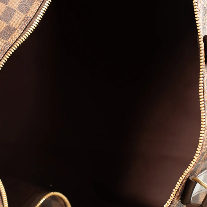 Borsa Keepall 55 in tela a scacchiera color ebano