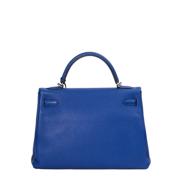 Borsa Kelly 32 in pelle blu