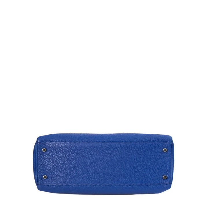 Borsa Kelly 32 in pelle blu