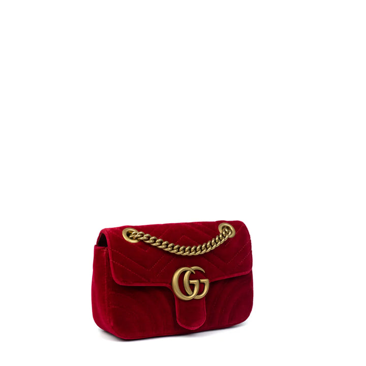 Borsa GG Marmont Mini in velluto rosso