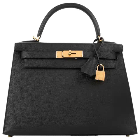 Kelly 28 in pelle Epsom nera