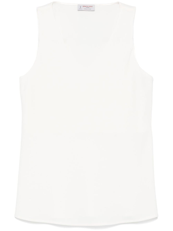 BIANI - gilet in crepe bianco