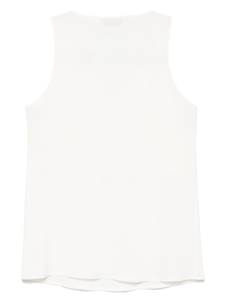 BIANI - gilet in crepe bianco