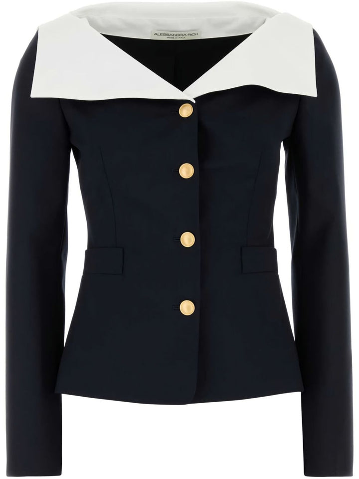Alessandra Rich
Blazer in lana stretch blu navy
