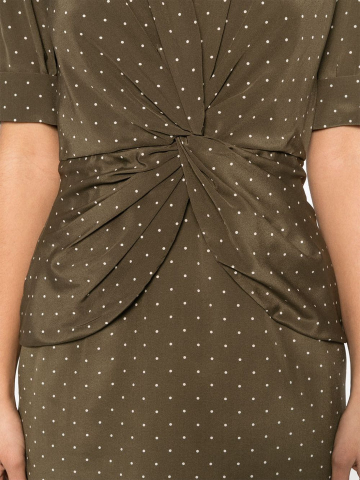Alessandra Rich
Abito midi in seta a pois